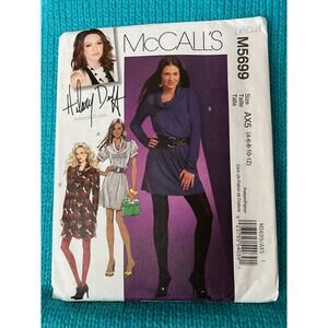 McCalls Pattern 5699 dress A line cowl neck y2k size 4 6 8 10 12